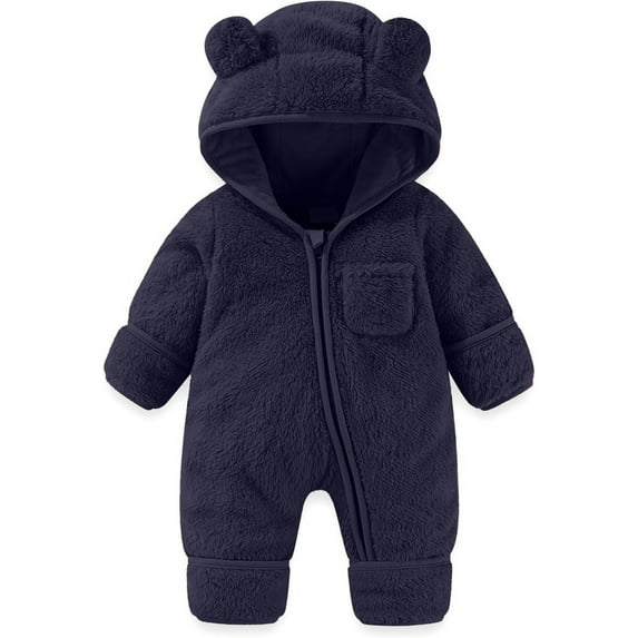 Baby Fluffy Costume Cute Cartoon Animal Outfit Hooded Jumpsuit Romper Newborn Baby Clothes for Baby 3-6 Months