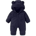 thumbnail image 1 of Baby Fluffy Cute Bear Ear Romper Hooded Baby Girl Clothes for Baby Boys 0-3 Months, 1 of 5