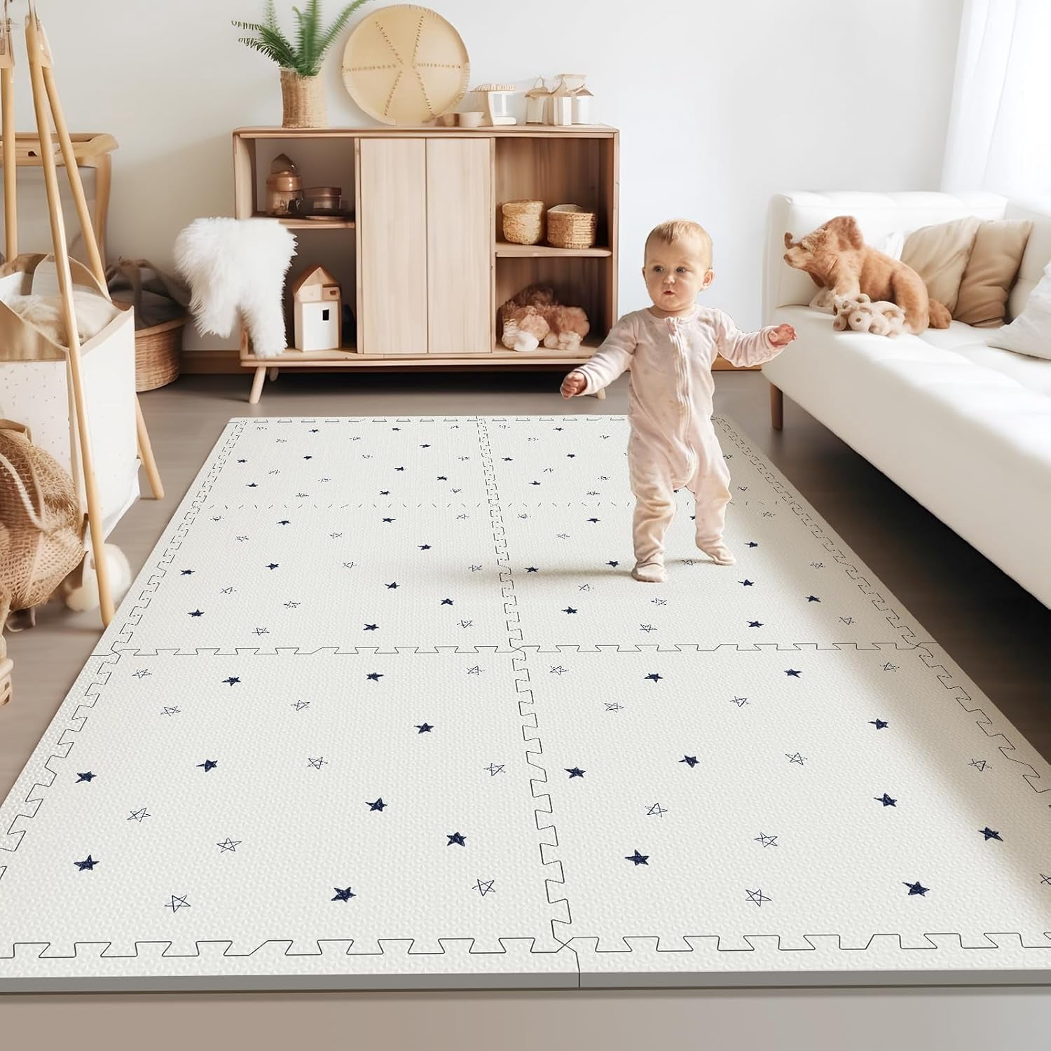 Baby Foam Play Mat, 72x48 Crawling Mat, Floor Mats For Kids For Baby With Interlocking Floor Tiles, Toddler Play Mats For Indoor And Outdoor, Easy To Clean Playroom Playmats