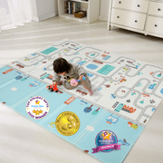 Bammax Extra Large 78 x 70 x 0.4 XPE Foam Baby Play Mat with Travel Bag | Waterproof, Foldable & Reversible Padded Playmat | Baby Crawling & Kids Play Mat   Giftable Design, Cars & Fire Engine