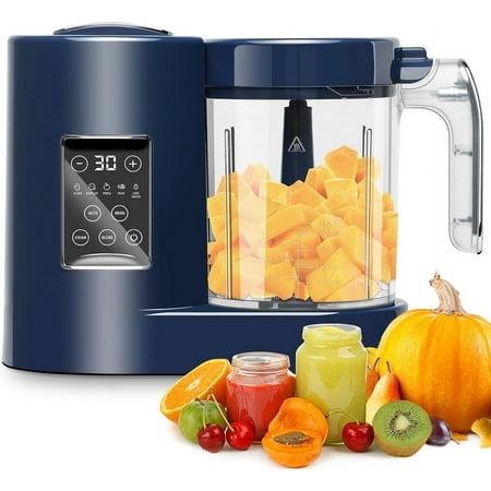 BAGUTTA PAVONE One Step Baby Food Processor Steamer Puree Blender, Automatic, Corded Electric, Blue