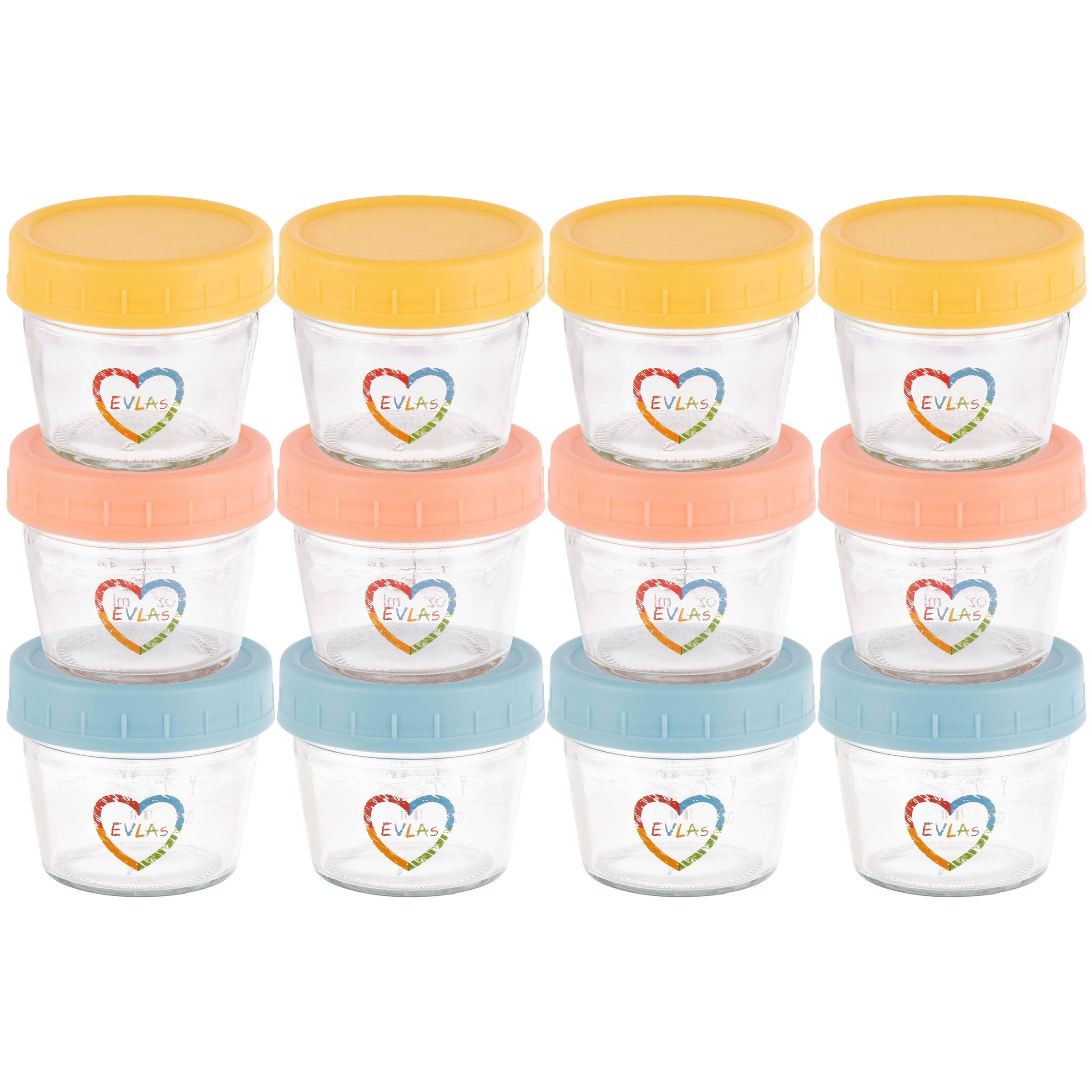 EVLA’s 12-Pack of 4 Oz Glass Baby Food Containers
