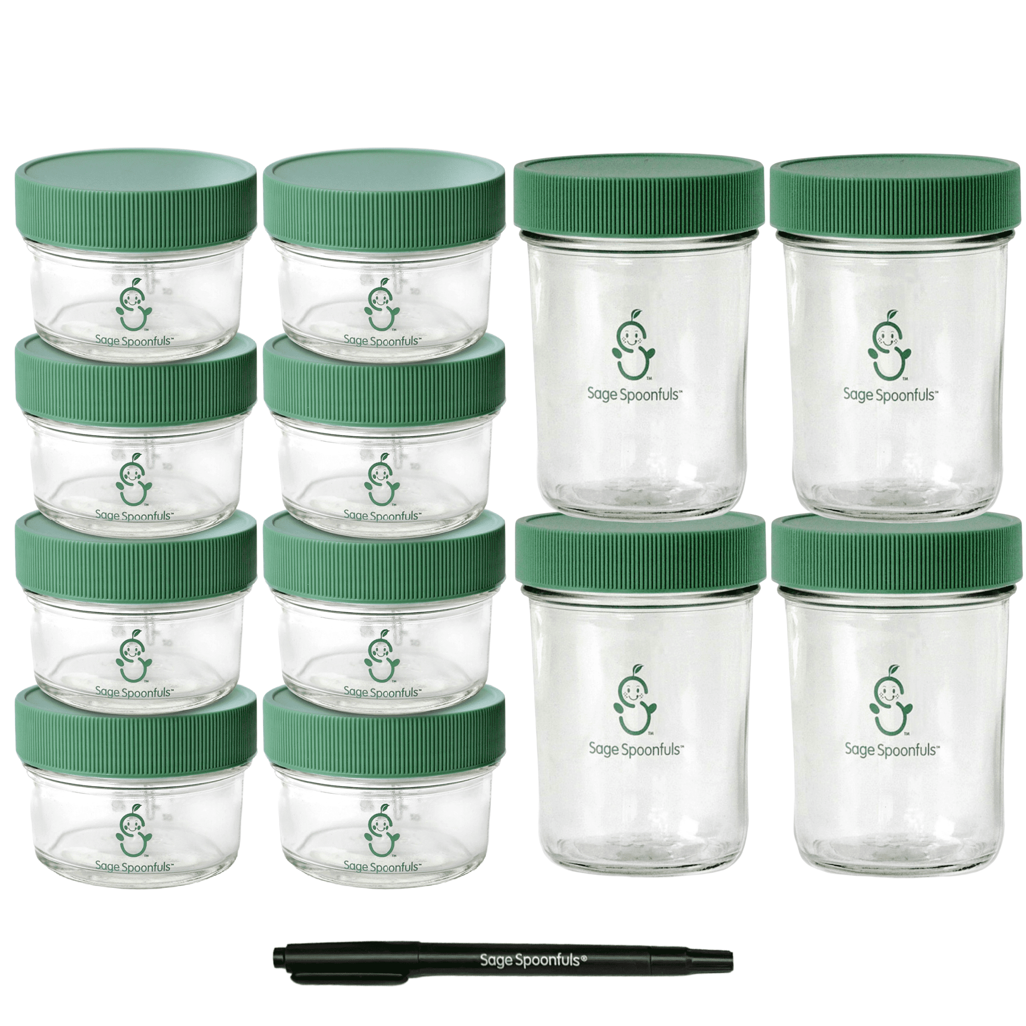 Milk glass spice jars -Vintage- Green