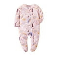 thumbnail image 1 of Baby Footed Pajamas with Mitten Cuffs - Unisex Newborn Infant 2 Ways Zipper Cotton Footie Pjs, 1 of 2