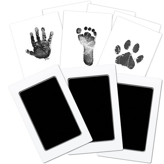 Baby Footprint Handprint Kit Clean Touch Large Ink Pad, 3 Pcs Pet Dog Paw Stamp Pad Print Kit, Safe Inkless Hand and Footprint Ornament Kit, Doesnt Touch Skin, Impression Memory Gift