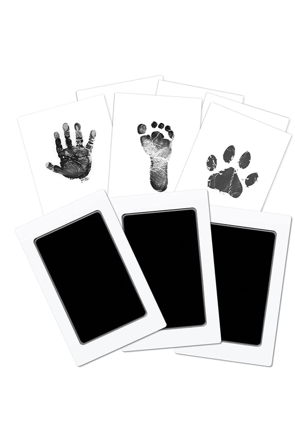 Baby Footprint Handprint Kit Clean Touch Large Ink Pad, 3 Pcs Pet Dog Paw Stamp Pad Print Kit, Safe Inkless Hand and Footprint Ornament Kit, Doesnt Touch Skin, Impression Memory Gift