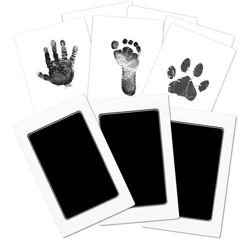 Baby Footprint Handprint Kit Clean Touch Large Ink Pad, 3 Pcs Pet Dog Paw Stamp  Pad Print Kit, Safe Newborn Inkless Infant Hand and Footprint Ornament Kit,  Doesnt Touch Skin, Impression Memory