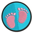 thumbnail image 1 of Baby Footprints Applique Multi-Color Embroidered Iron-On Patch - 2.5 Inch Small, 1 of 5