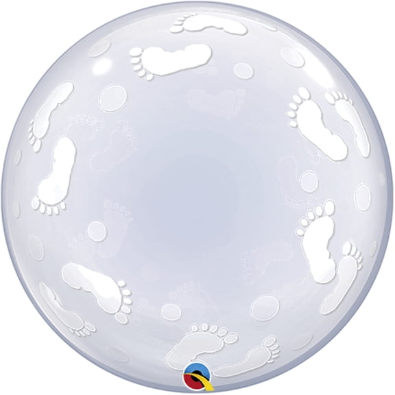 Baby Footprints Bubble Balloon 24"