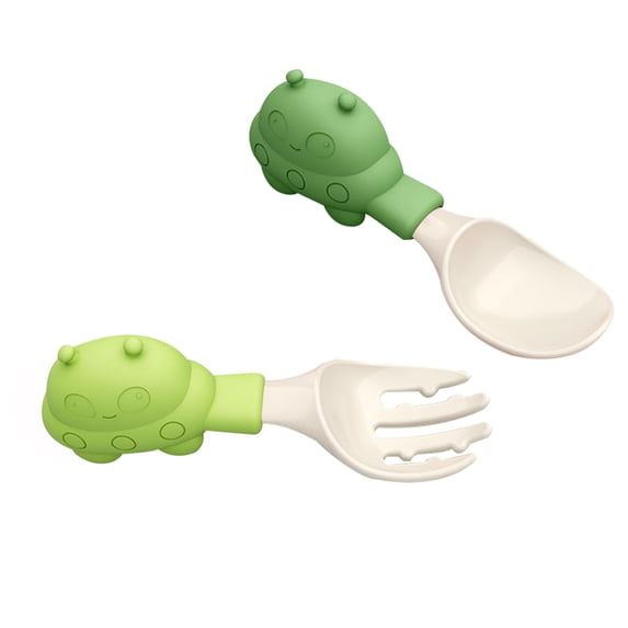 Baby Fork and Spoon Set with Portable Box Baby Training Equipment Self feeding Children's Tableware Set - UFO - style:style3