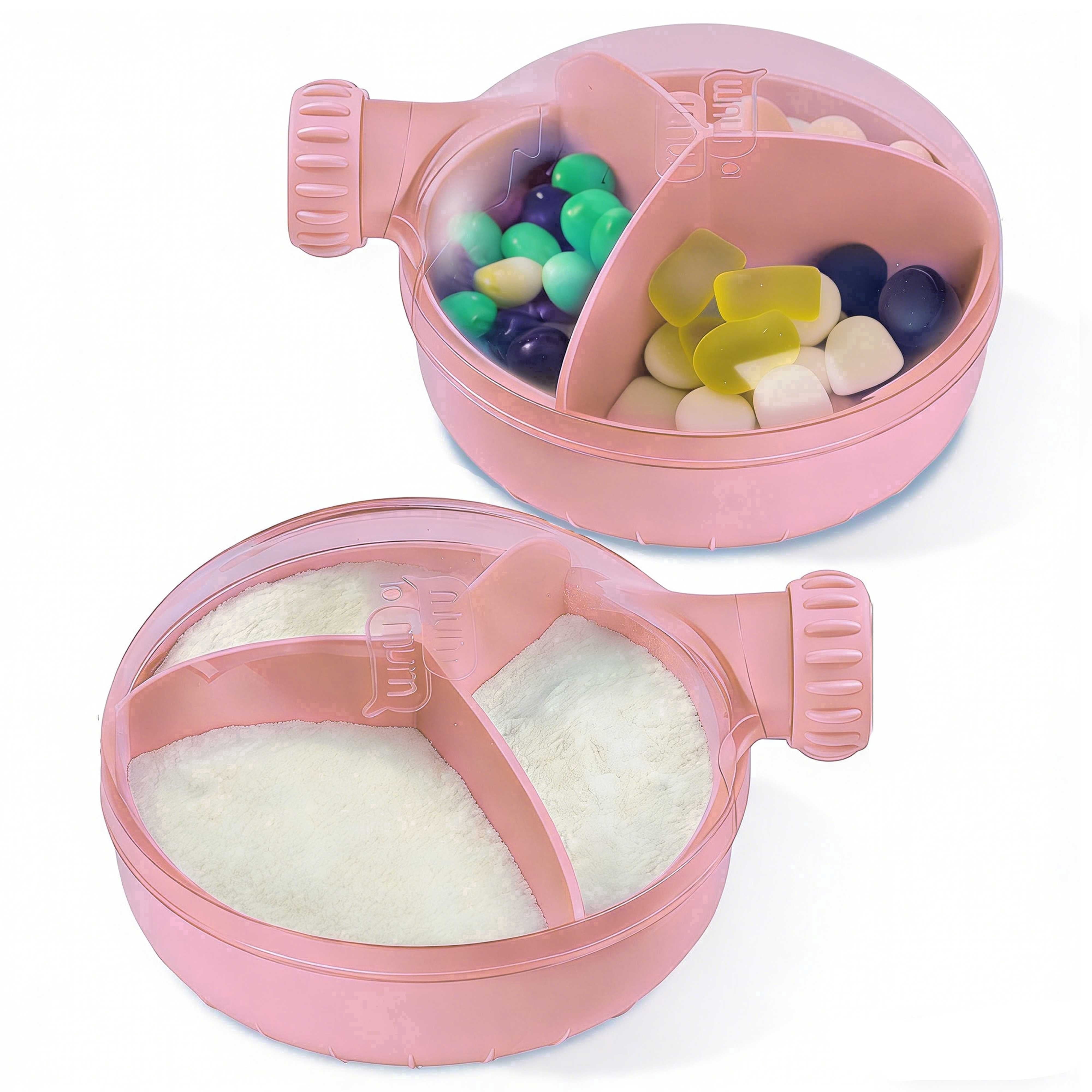 Baby Formula Dispenser Infant Milk Powder Container for Travel,formula dispenser Portable 6Oz Airtight Leak Proof Formula Storage formula dispenser on the go 2-Pack (Pink)