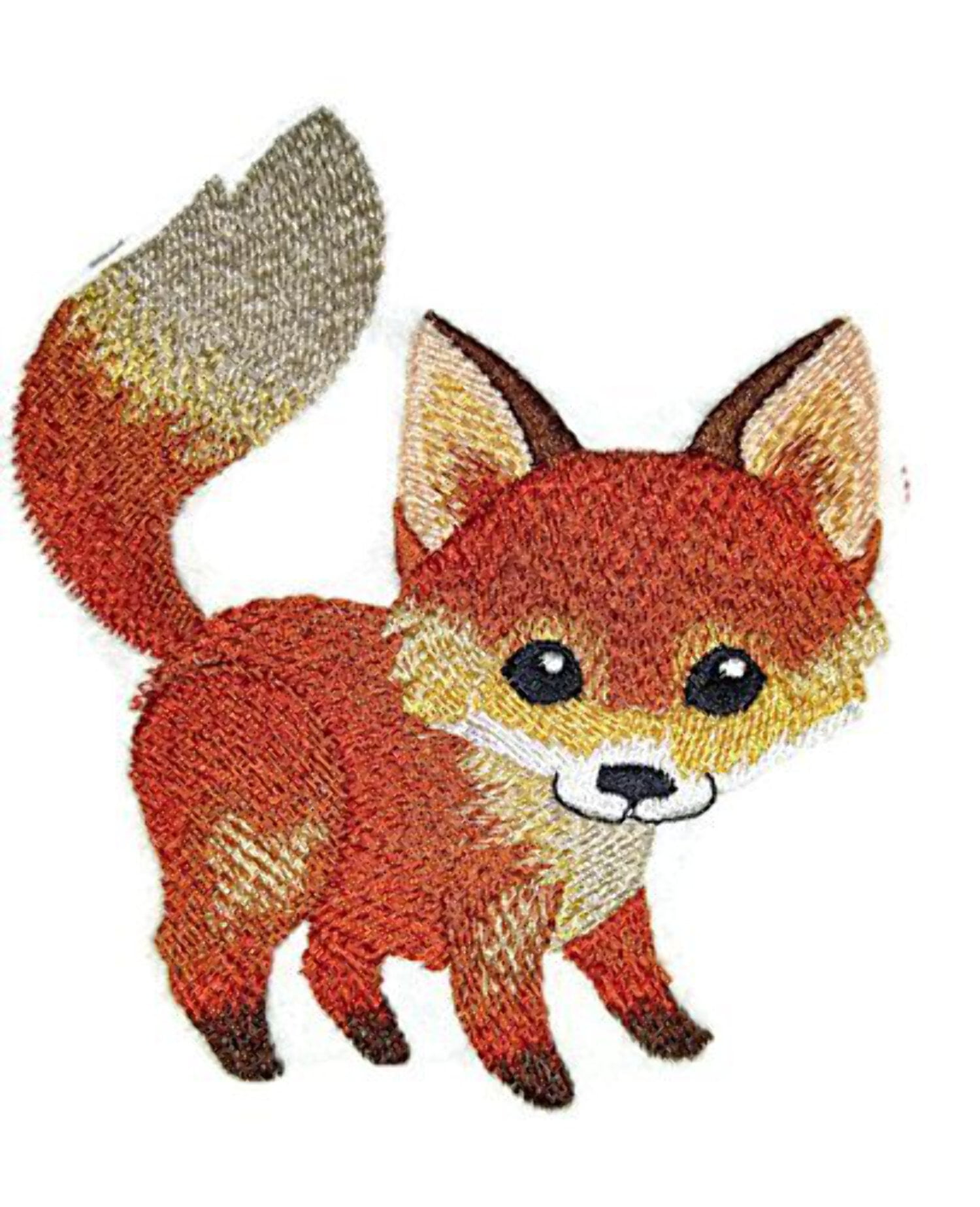 Baby Fox Embroidered Iron on/Sew Patch [4.62" X 4"]