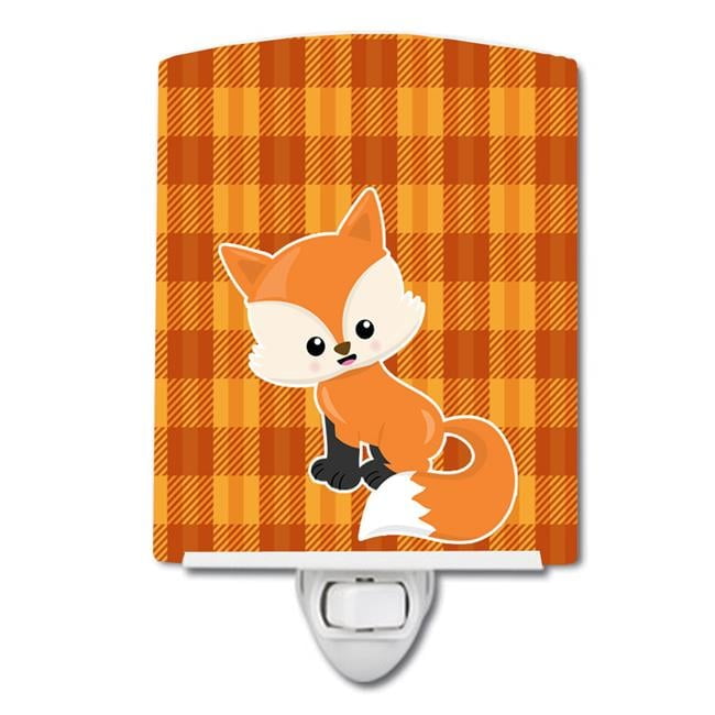 Baby Fox Gingham Ceramic Night Light