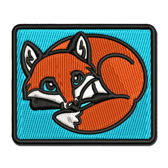 Baby Fox Woodland Animal Applique Multi-Color Embroidered Hook & Loop Patch - 2.0 Inch Mini
