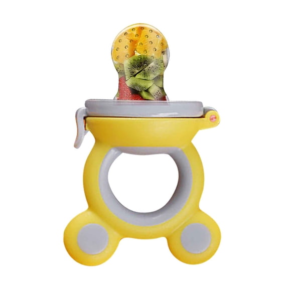 Baby Fruit Feeder, Wenini Safe Self-Feeding Mesh Bag with Small Holes, Portable Baby Nutrition Feeder for Fresh Fruits Vegetables, Bulb Shape Teether for Small Hands Mouths