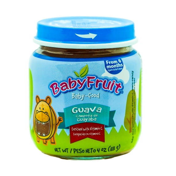Baby Fruit Stage 1 Baby Food, Guava, with Vitamin C, 4 oz Glass Jar, Shelf Stable