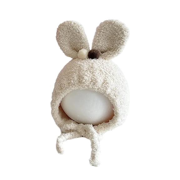 Baby Furry Hat Toddler Baby Girls Rabbits Ears Nursery Knit Hat Headwrap for Baby Girls Nursery Knitted Hat