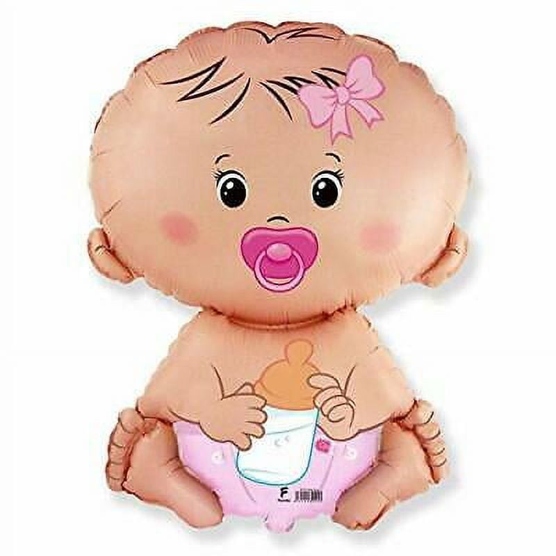CREATIVE CONVERTING Baby GIRL Shape Gender Reveal Diaper Pacifier Welcome 24" Shower Mylar Balloon