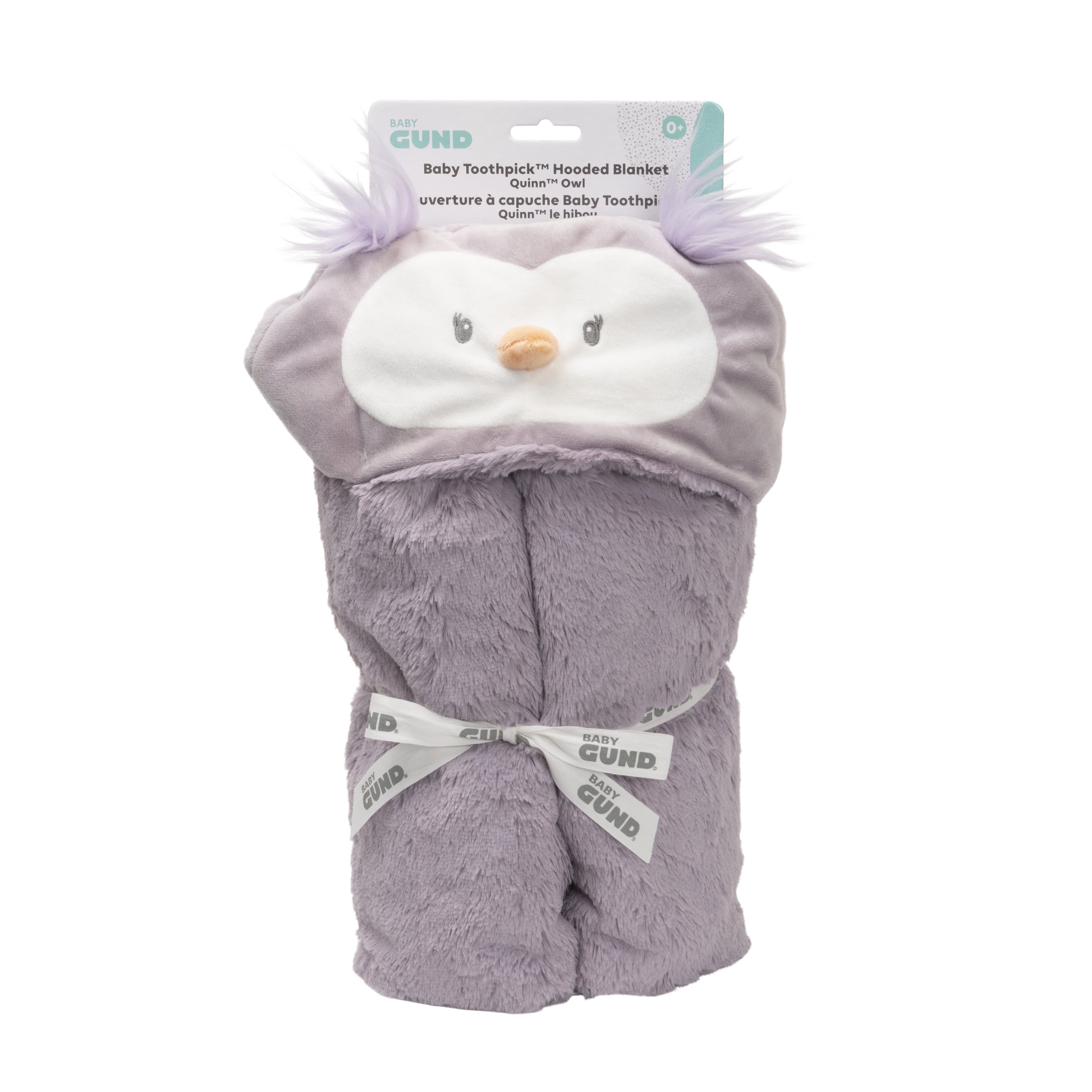 Baby GUND Baby Toothpick Quinn Owl Hooded Blanket Plush Purple