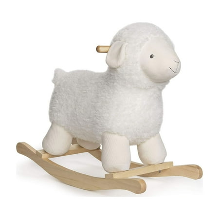 Baby GUND Lamb Rocker with Wooden Base Plush Stuffed Animal Nursery, Cream, 21.5"
