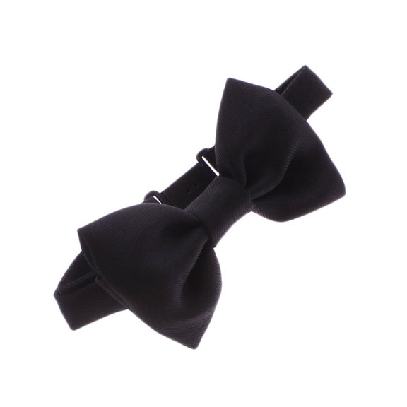 Baby Gabardine Adjustable Pre-Tied Bow Tie - Black