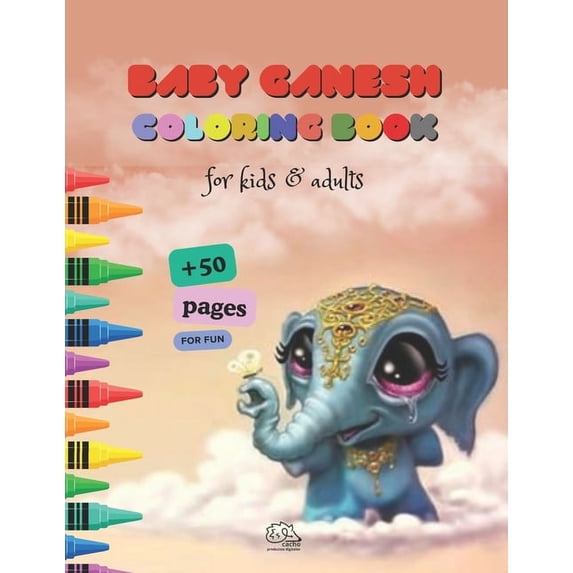 Baby Ganesh Coloring Book: For Kids and Adults, (Paperback)