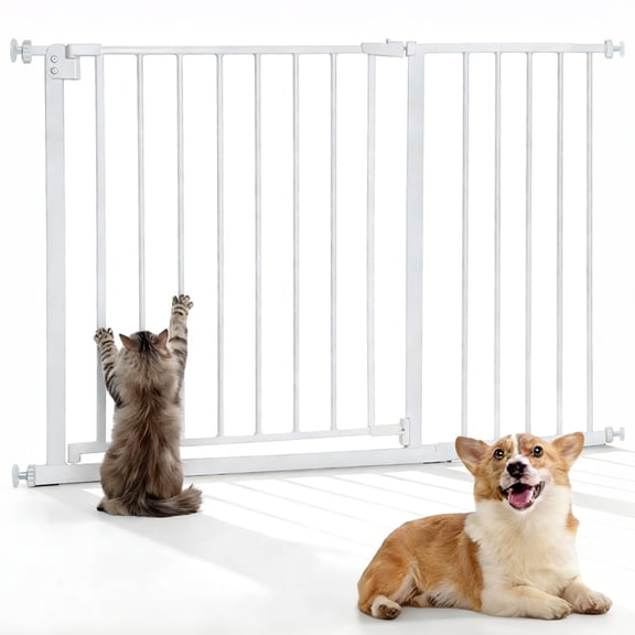 Baby Gate, Caveen 29.5-46" Wide Baby Safety Gate for Stairs, Age Group 6 to 36 Months,White