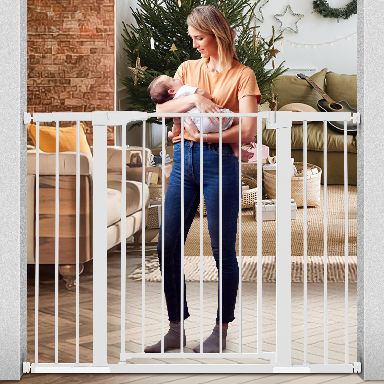 Baby Gate, 36'' Extra Tall 29.5-48.8'' Wide Toddler Gates for Doorway Stairs - image 1 of 12