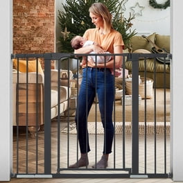 BabyBond 36 Extra Tall Dog Gates for Doorway and Stairs Easy Step Baby Gate Premium Cat Pet Gate Auto Close Safety Child Gates with Extenders and Hardware Pressure mounting Kit Wood Walmart