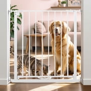 Pet Gate, Caveen 29.5-32.2Dog Gates for Stairs & Doorways, Gate for Ages 6 to 36 Months, White