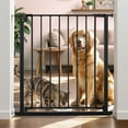 thumbnail image 1 of Pet Gate, Caveen 29.5''-32.2''Dog Gates for Stairs & Doorways, Gate for Ages 6 to 36 Months, Black, 1 of 10