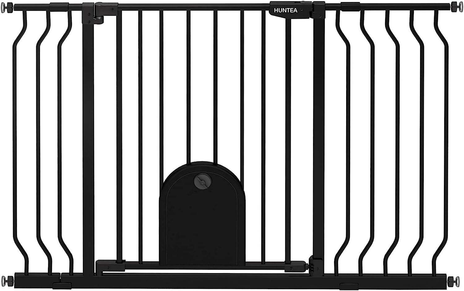 Baby Gate with Cat Door Auto Close 29.548.4" Dog Pet Safety Gate