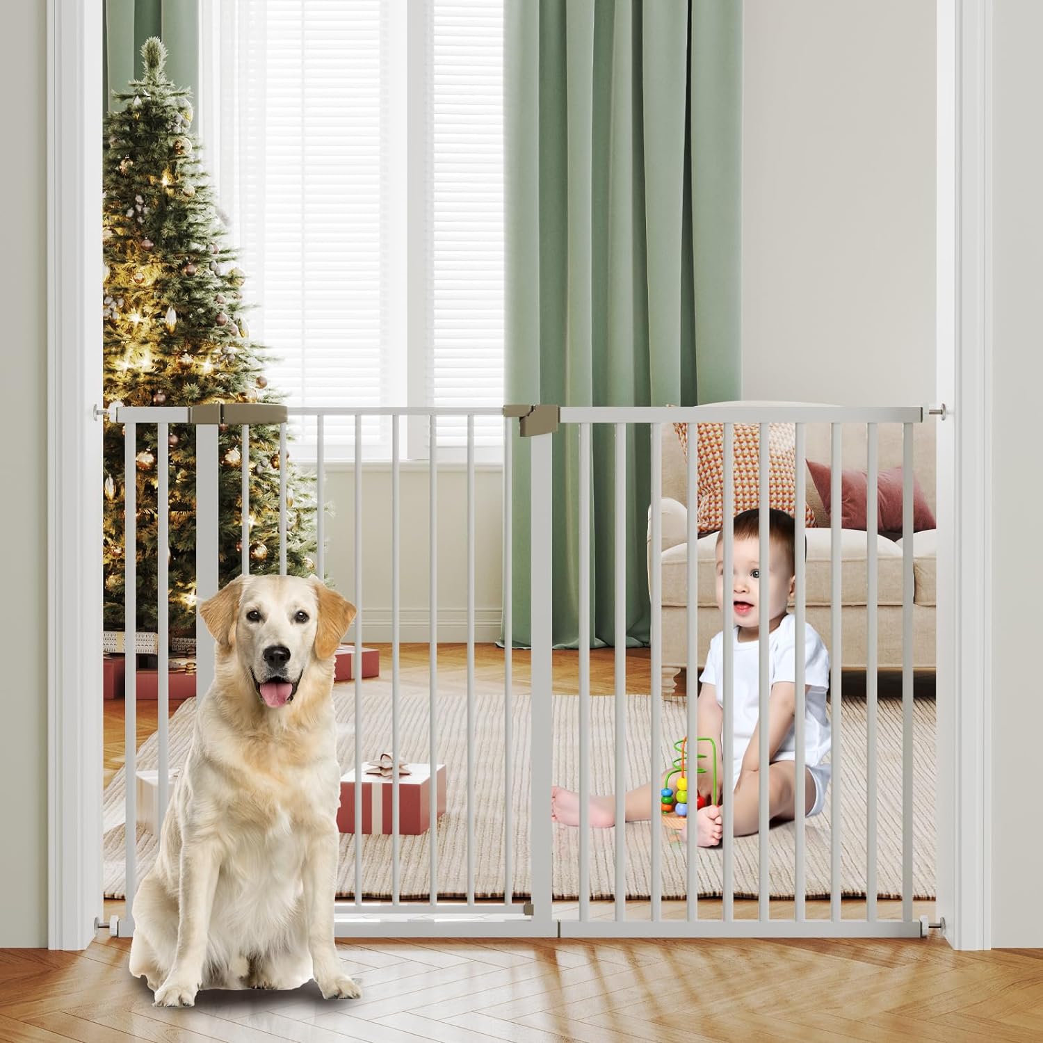 Baby Gate for Stairs & Doorways, Linor 40.5" Extra Tall Dog Gate Indoor
