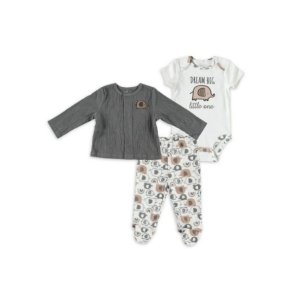 Baby Gear Baby Boy 3 PC Cardigan Set, Sizes Newborn-9 Months