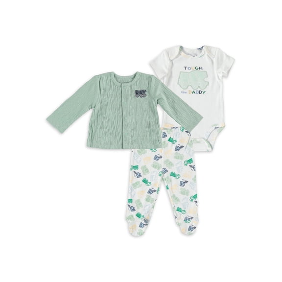 Baby Gear Baby Boy 3 PC Cardigan Set, Sizes Newborn-9 Months