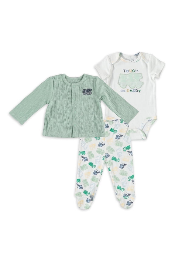 Baby Boy 3 PC Cardigan Set, Sizes Newborn-9 Months