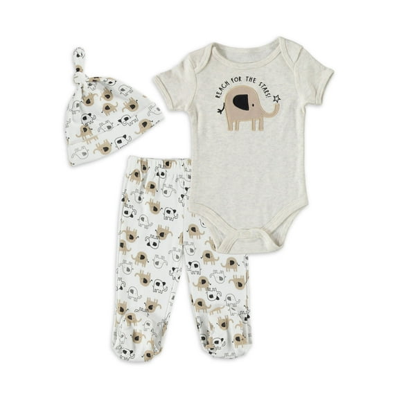 Baby Gear Baby Boy 3 PC Footed Pant Set, Sizes Newborn-9 Months
