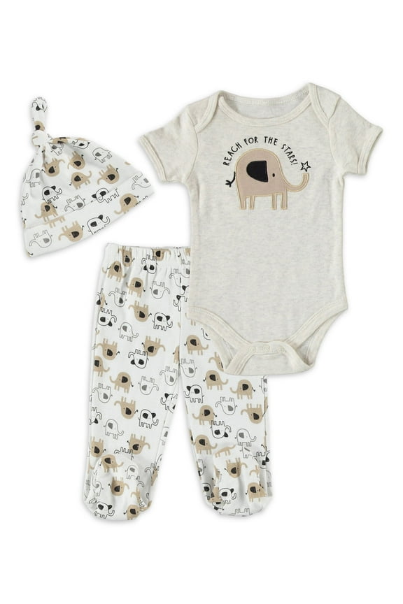 Baby Boy 3 PC Footed Pant Set, Sizes Newborn-9 Months