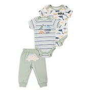 BABY GEAR Baby Boy 3 PC Turn Me Around Set, Sizes Newborn-9 Months