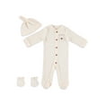 thumbnail image 1 of Baby Gear Baby Boy Baby Girl Gender Neutral Unisex 3 PC Footed Coverall Set, Sizes Newborn-9 Months, 1 of 1
