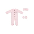 thumbnail image 1 of Baby Gear Baby Girl 3 PC Footed Coverall Set, Sizes Newborn-9 Months, 1 of 1