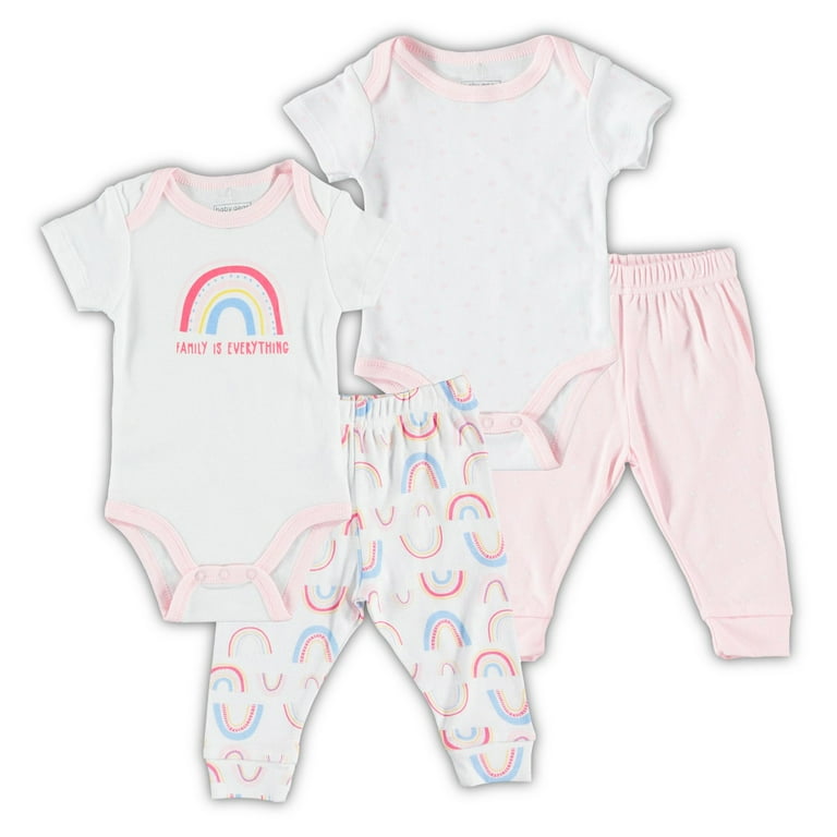 Baby Gear Baby Girl 4 PC Jogger Set Sizes Newborn 9 Months Walmart