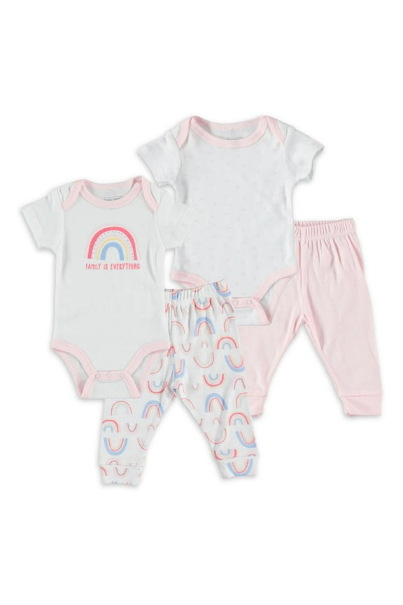 Baby Girl 4 PC Jogger Set, Sizes Newborn-9 Months