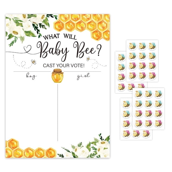Baby Gender Discovery Party Supplies Girl or Boy Voting Poster with Stickers