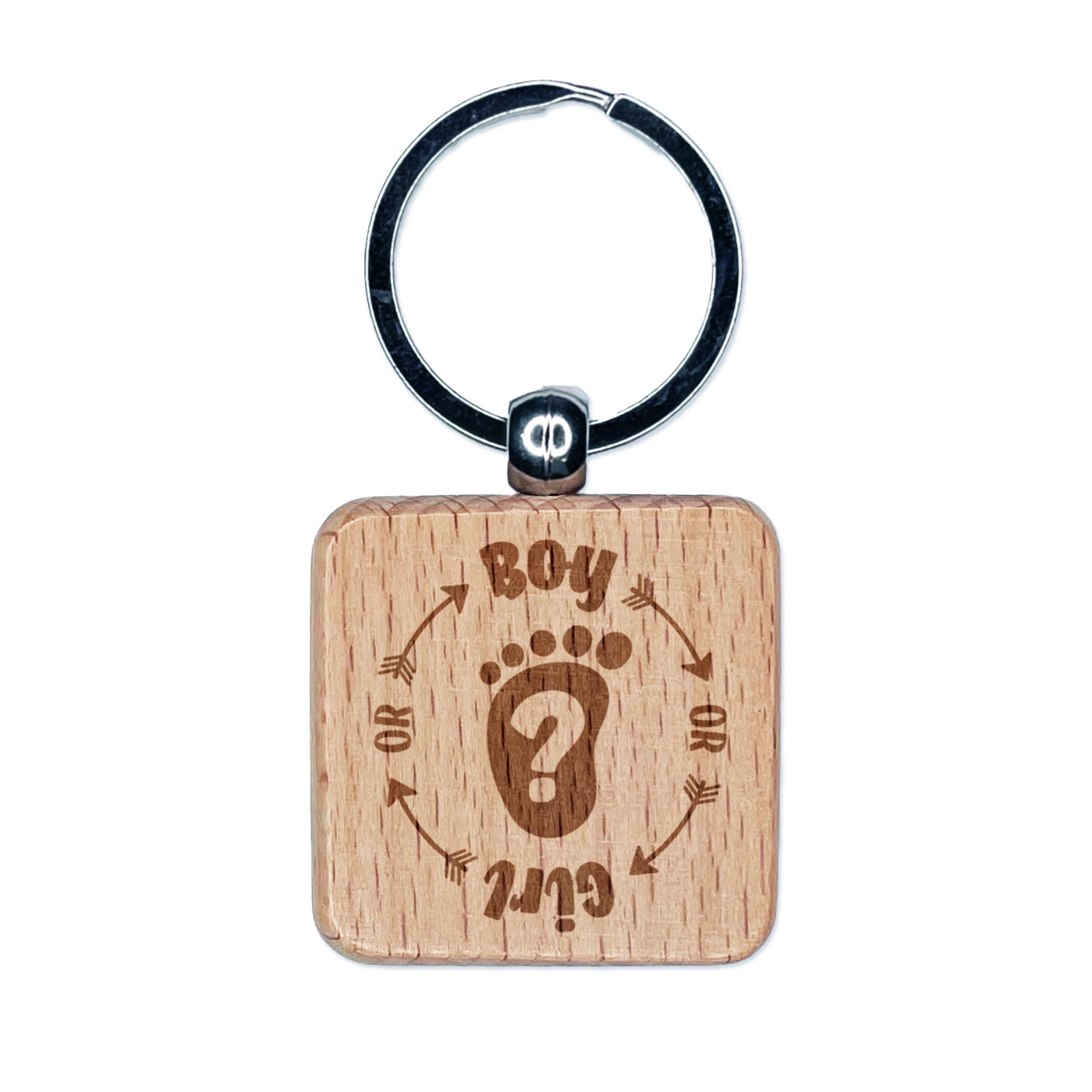 Souvenir and Boredom キーチャーム Baby Gender Reveal Boy or Girl Pregnant Square Keychain Charm Tag