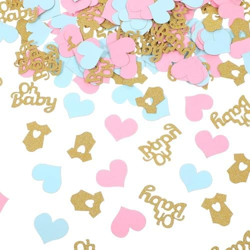 Baby Gender Reveal Decoration, 200 Pcs Glitter Confetti Baby Shower Party Babys Shower Confetti Pink Blue Babys Showers Table Decor Glitter Confettis for Gender Reveal Party Birthday Wedding