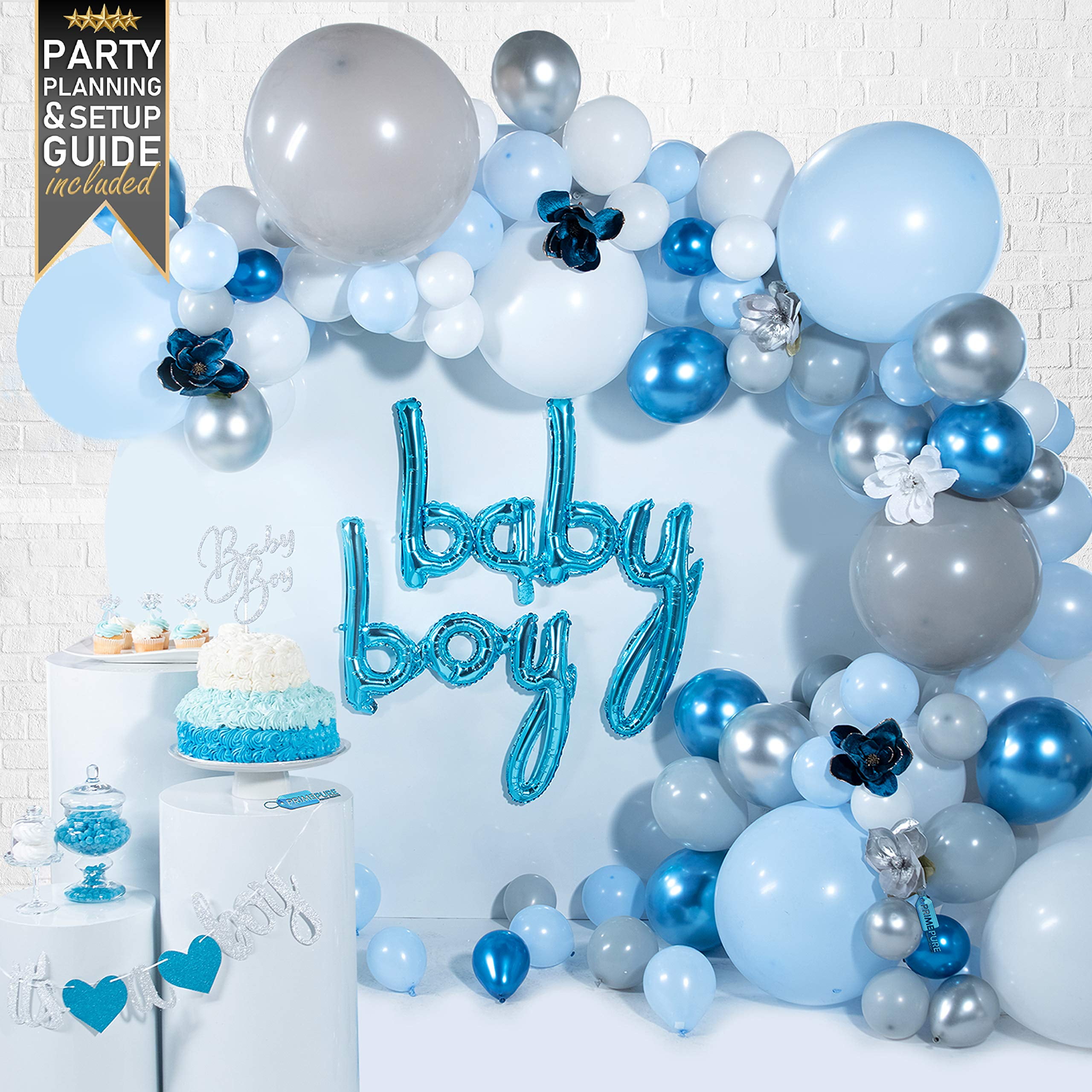 327Pcs Gender Reveal Party Supplies, Baby Shower Decorations Serves 25  Guests, Boy or Girl Elephant Gender Reveal Ideas with Tableware, 120pcs