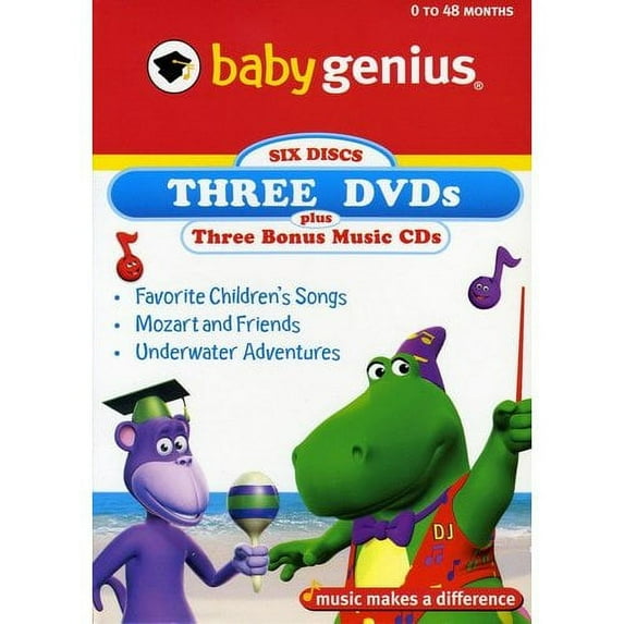 Baby Genius 3-Pack: Favorite Children's Songs/Mozart And Friends/Underwater Adventures (With 3 Bonus Music CDs)