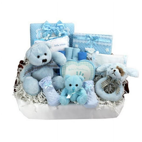 Baby Gift Idea EBASKB Elegant Treasures Basket - Blue