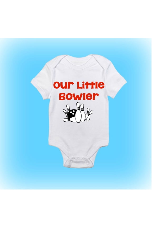 Baby Gift Idea - Our Little Bowler Onesie - Bowling Onesie - Baby Boy - Baby Girl - Baby Clothing - Baby Onesie - Unique Shower Gift Cool Baby Clothing, BABY BODYSUIT LAT 4424